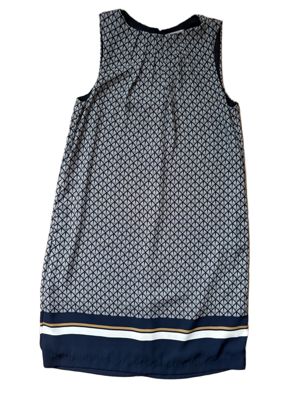 H&M Navy and Cream Geometric Sleeveless Dress